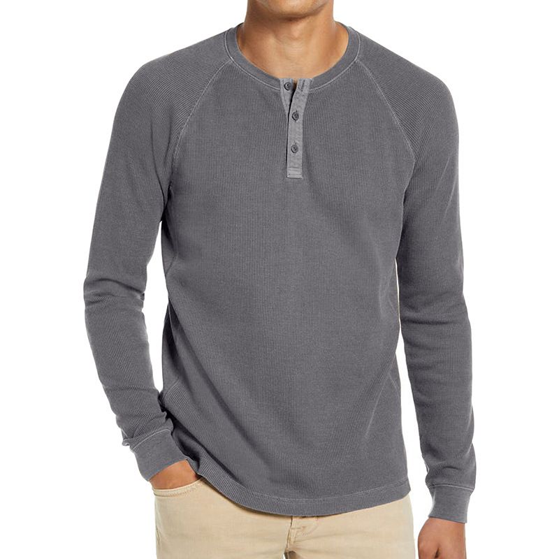 TIOZONEY - Polera Manga Larga Algodón Hombre