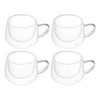 Pack de 4 Tazas de Vidrio Doble Pared 350ml