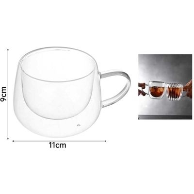 Imagen 2 del producto Pack de 4 Tazas de Vidrio Doble Pared 350ml