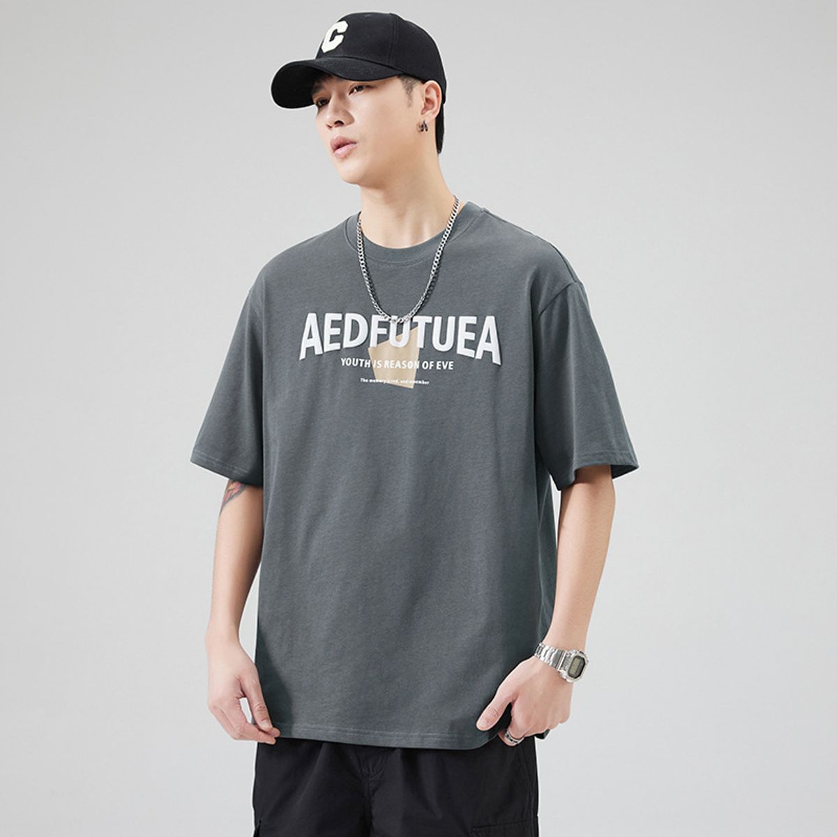 TIOZONEY - Polera Manga Corta Algodón Hombre