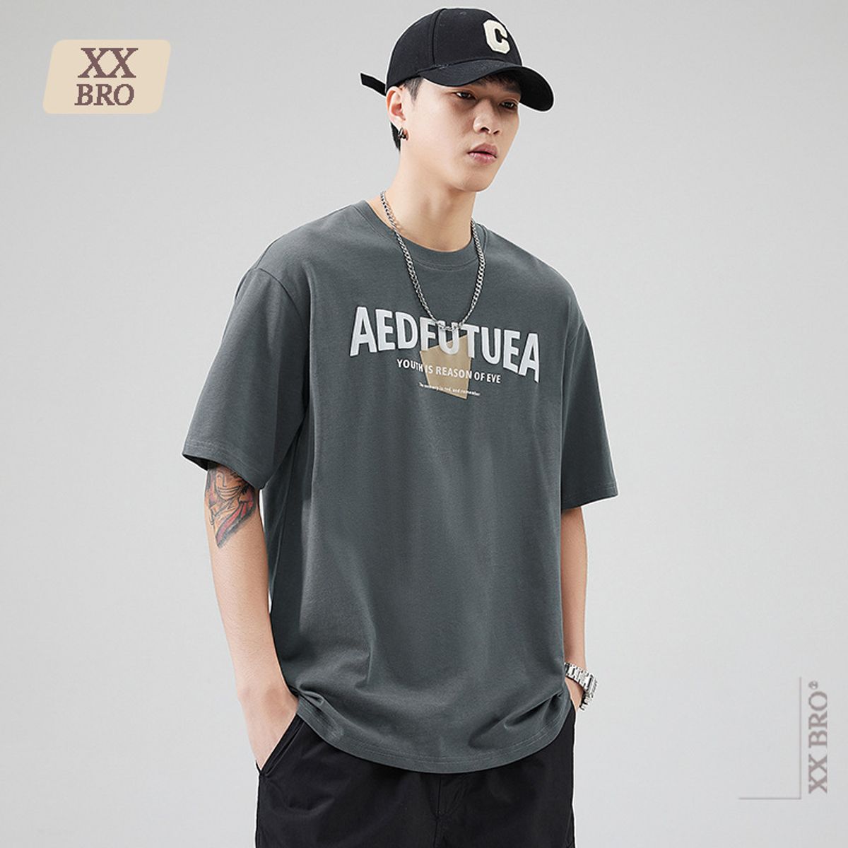 TIOZONEY - Polera Manga Corta Algodón Hombre