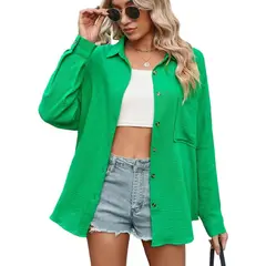 TIOZONEY - Blusa mujer Verde