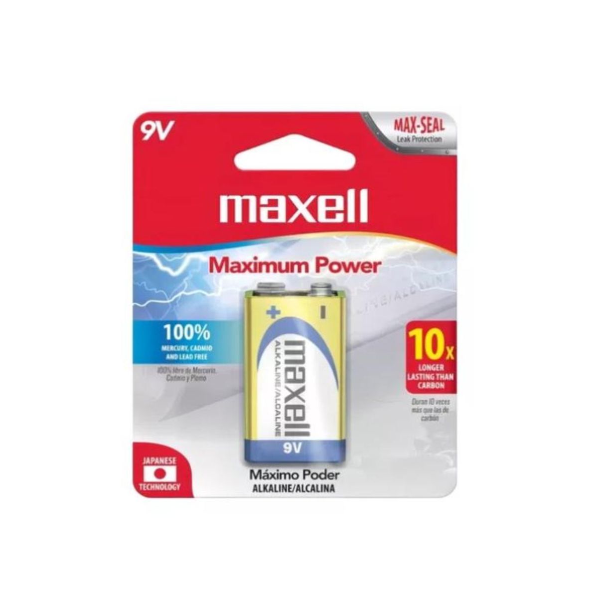 GENERICO - Bateria 9v Maxell Alcalina Maximo Poder