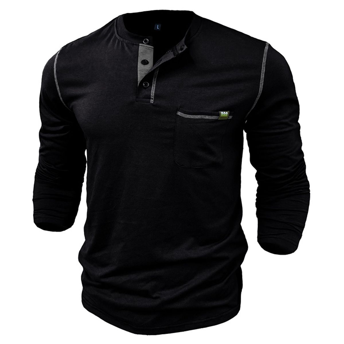 TIOZONEY - Polera Polo Básica Manga Larga