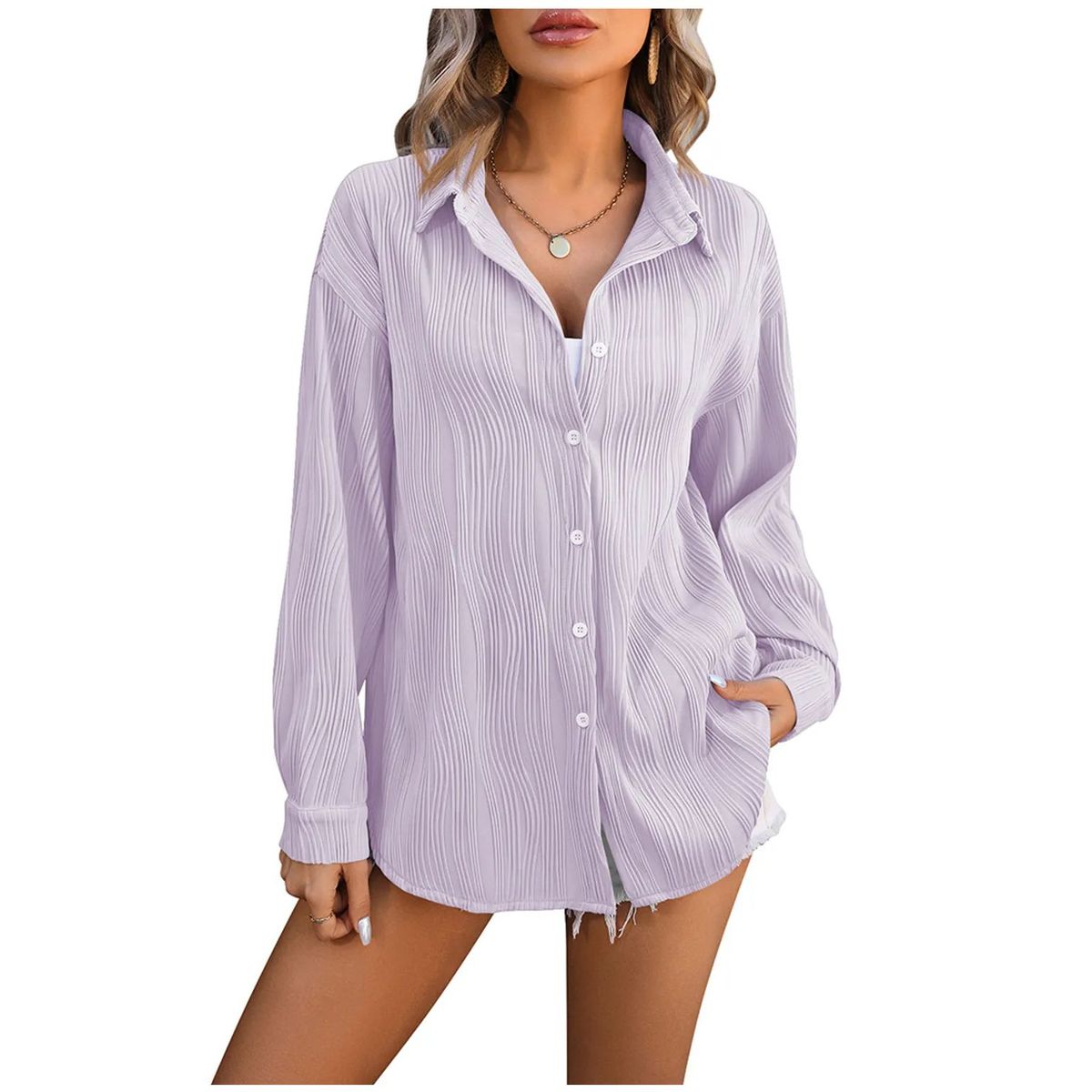 TIOZONEY - Camisa suelta para mujer