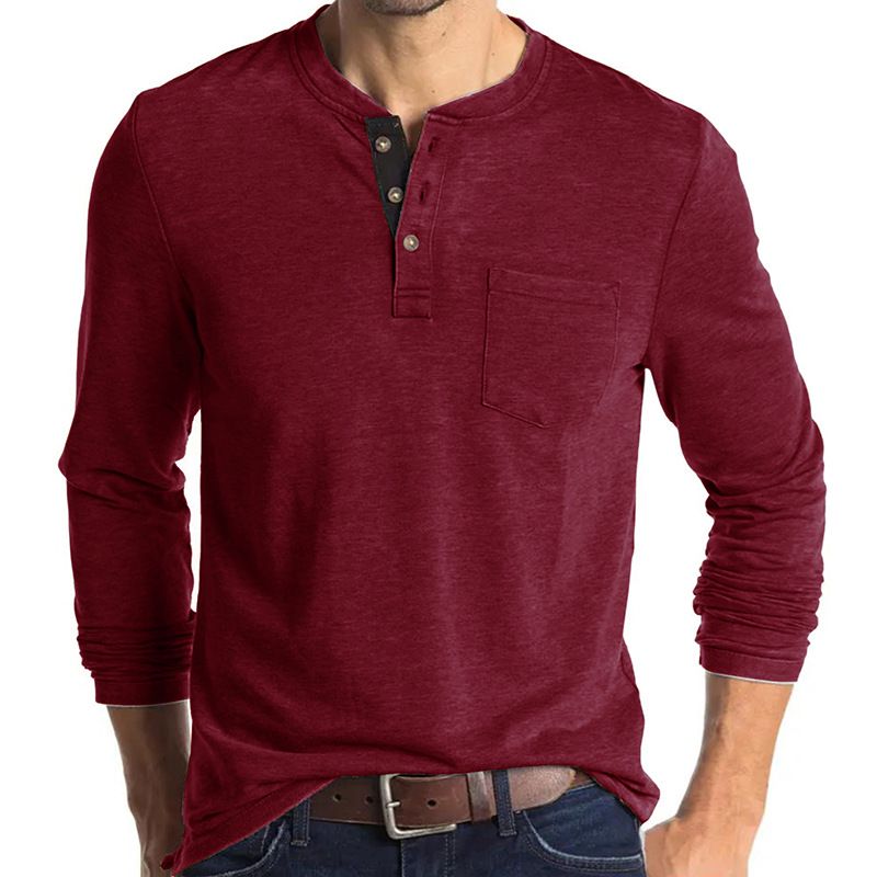 TIOZONEY - Polera Manga Larga Algodón Hombre
