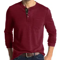 TIOZONEY - Polera Manga Larga Algodón Hombre