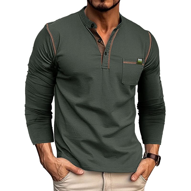 TIOZONEY - Polera Polo Básica Manga Larga