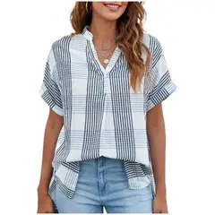 TIOZONEY - Blusa mujer a cuadros
