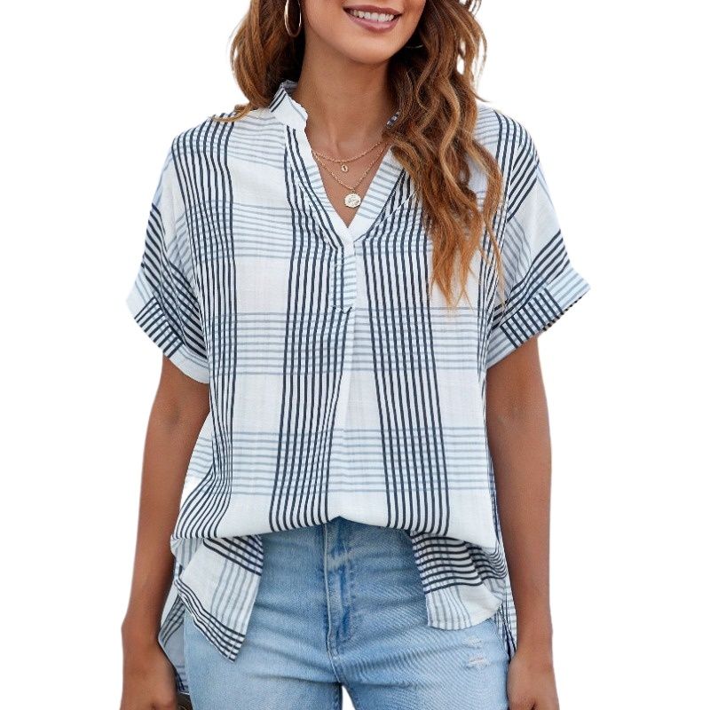 TIOZONEY - Blusa mujer a cuadros