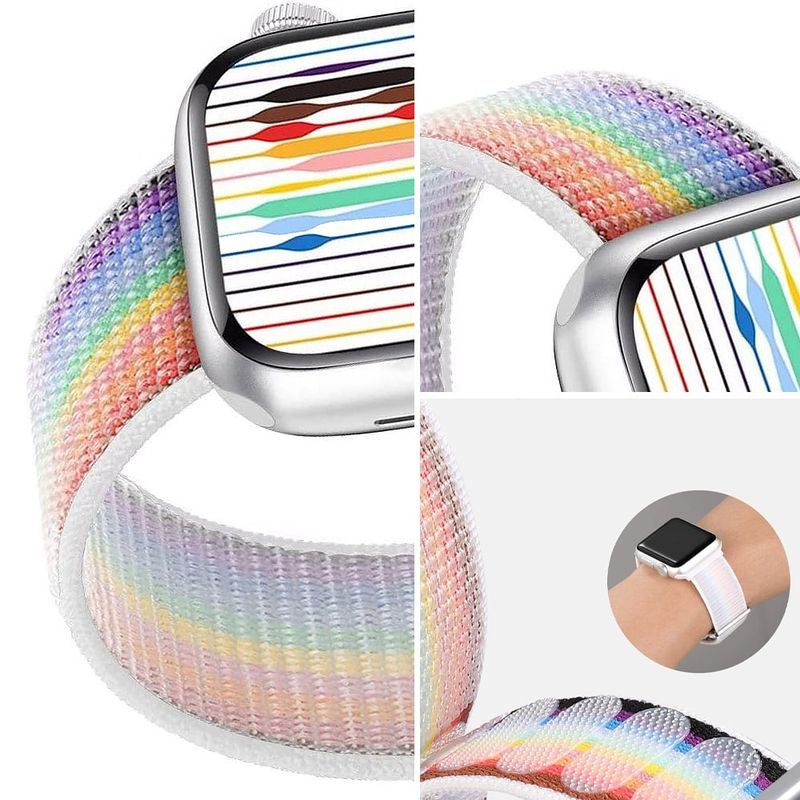 GENERICO - Pack 3 Correa deportiva de nailon transpirable Apple Watch 42/44/45mm