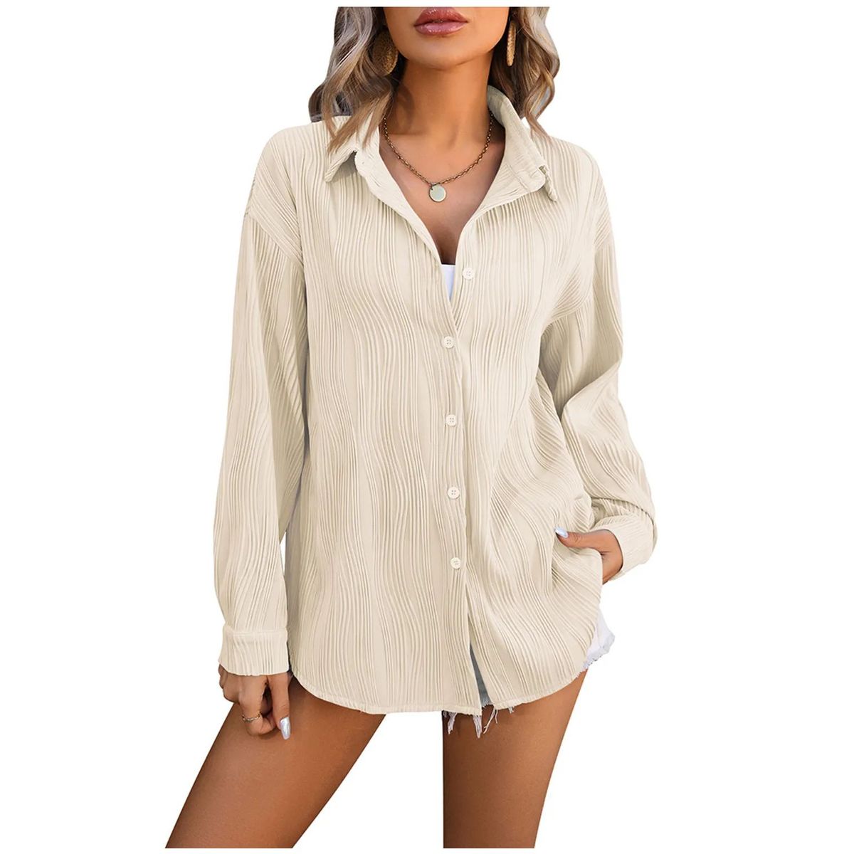 TIOZONEY - Camisa suelta para mujer