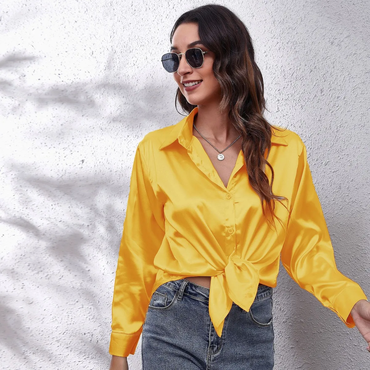 TIOZONEY - Camisa Manga Larga Mujer