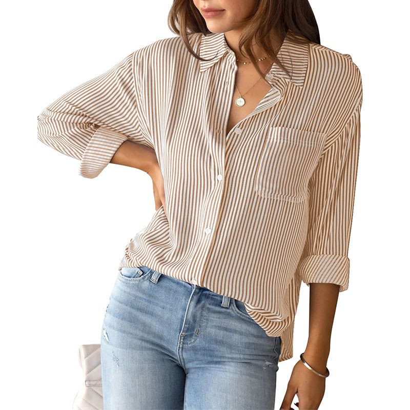 TIOZONEY - Camisa Manga Larga Algodón Mujer