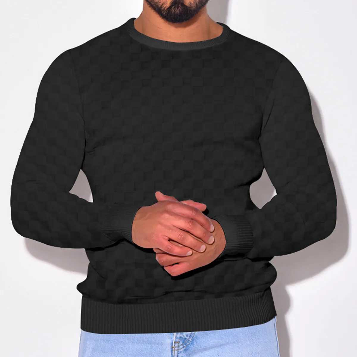 TIOZONEY - Polera Casual Manga Larga Hombre