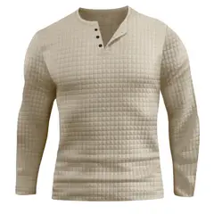 TIOZONEY - Polera Casual Manga Larga Hombre