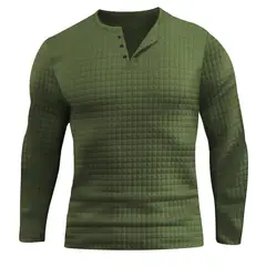 TIOZONEY - Polera Casual Manga Larga Hombre