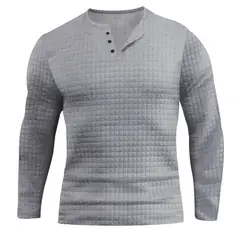 TIOZONEY - Polera Casual Manga Larga Hombre