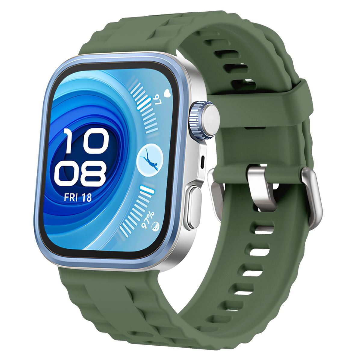 GENERICO - Correa VERDE OSCURO Silicona Compatible Smartwatch Huawei FIT3-4-4pro