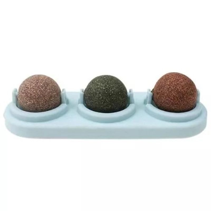 DEFENSOR FOREVER - Pack De 3 Bola De Hierba Gatera Prensada, Para Gatos Celeste