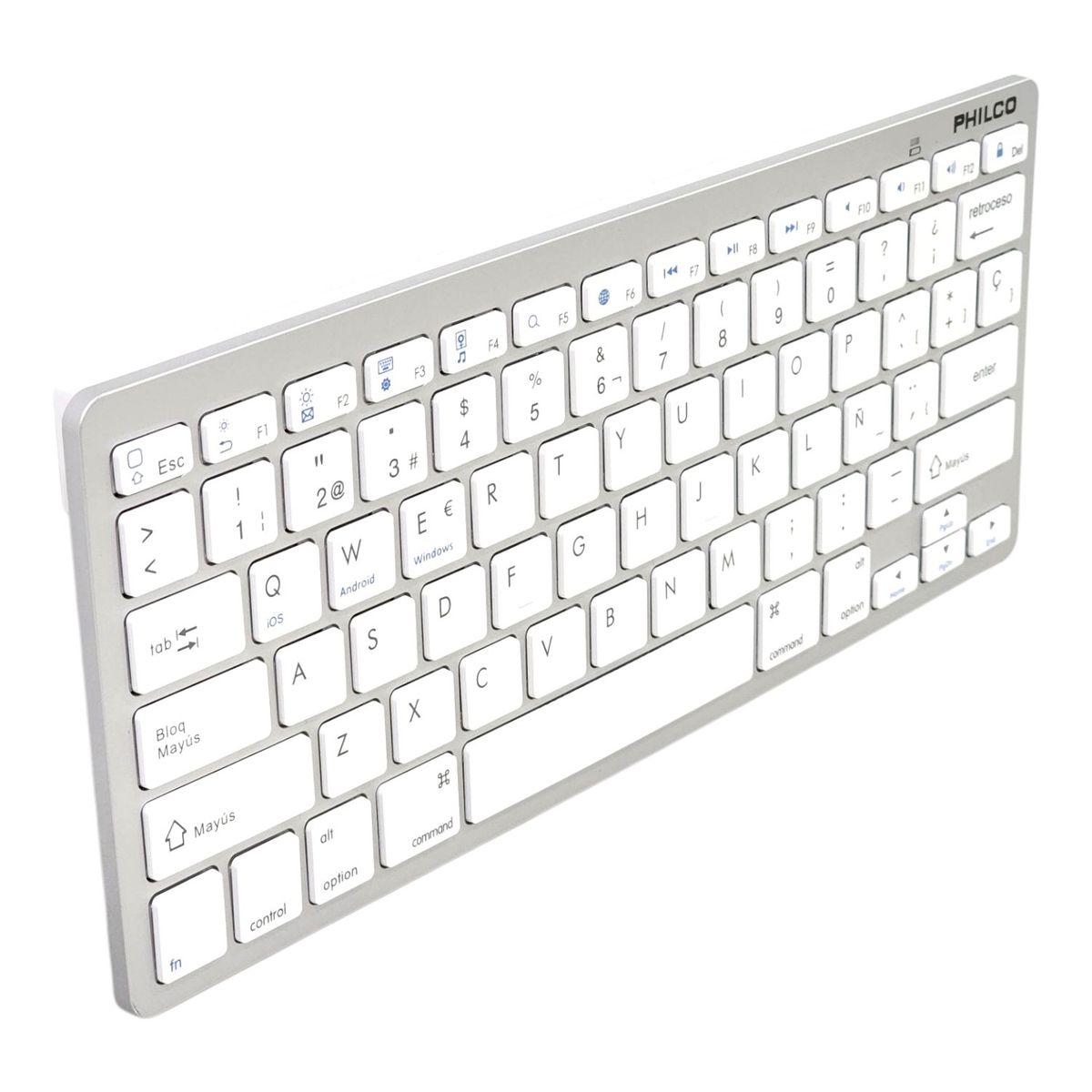 PHILCO - Teclado Inalámbrico Bt Ultra Slim AP382 Blanco Philco