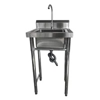 Lavafondos Acero Inoxidable 50x50x90 cm. Con Grifería