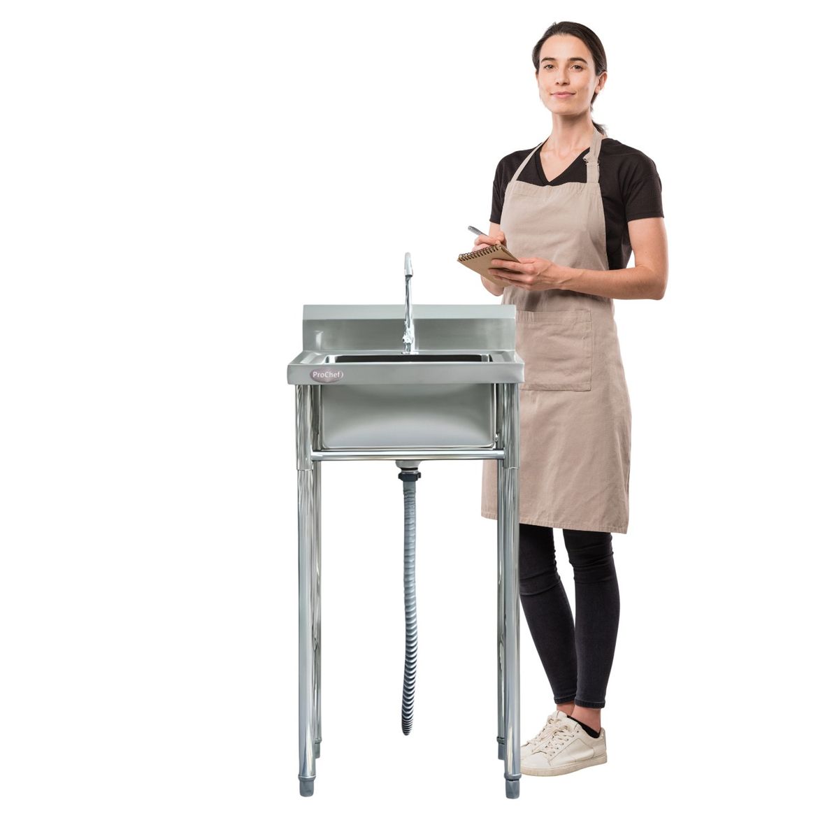 PROCHEF - Lavafondos Acero Inoxidable 50x50x90 cm. Con Grifería