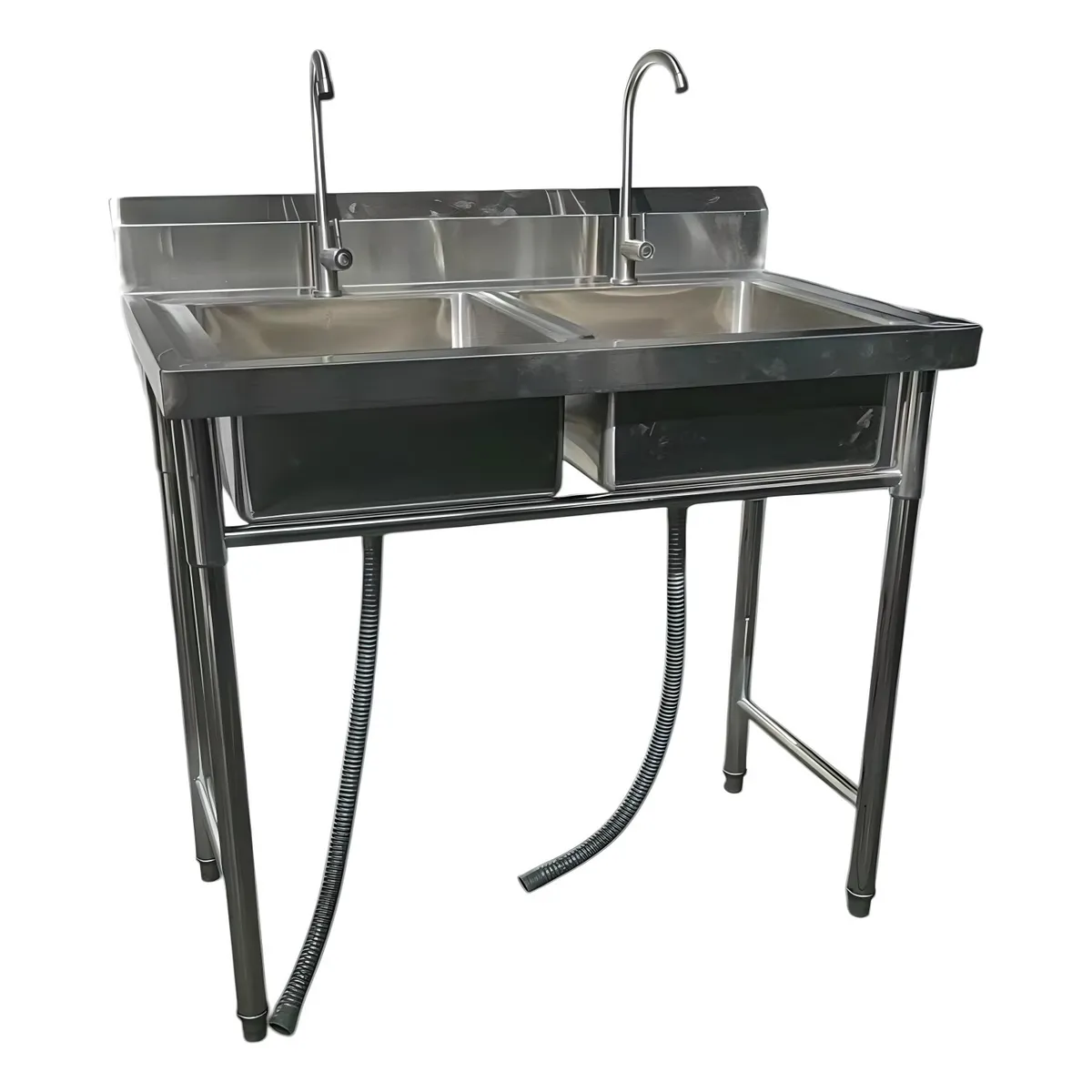 PROCHEF - Lavafondos Doble Acero Inox. 100x60x90 cm. Con Grifería