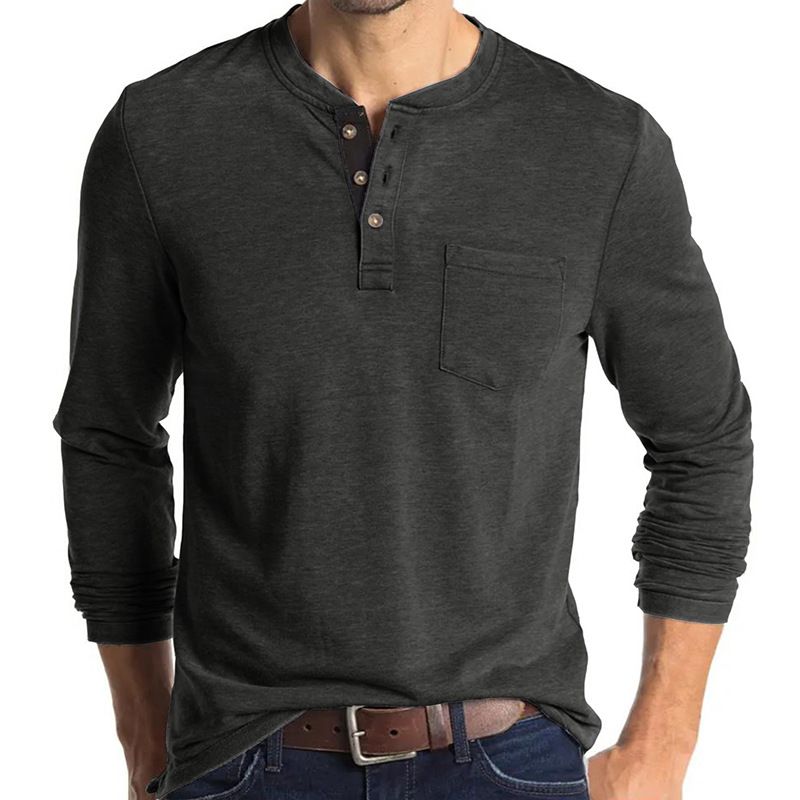 TIOZONEY - Polera Manga Larga Algodón Hombre