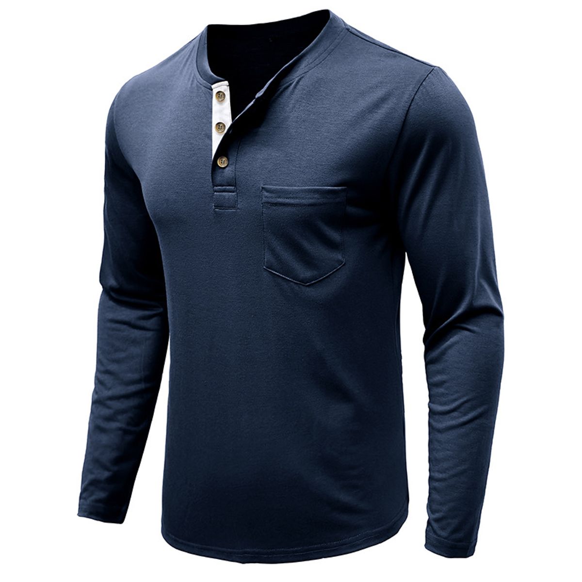 TIOZONEY - Polera Manga Larga Algodón Hombre