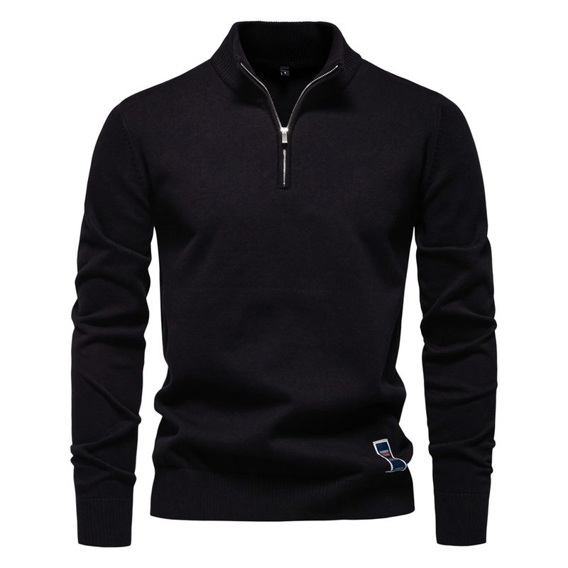 TIOZONEY - Camisa de punto con media cremallera para hombre