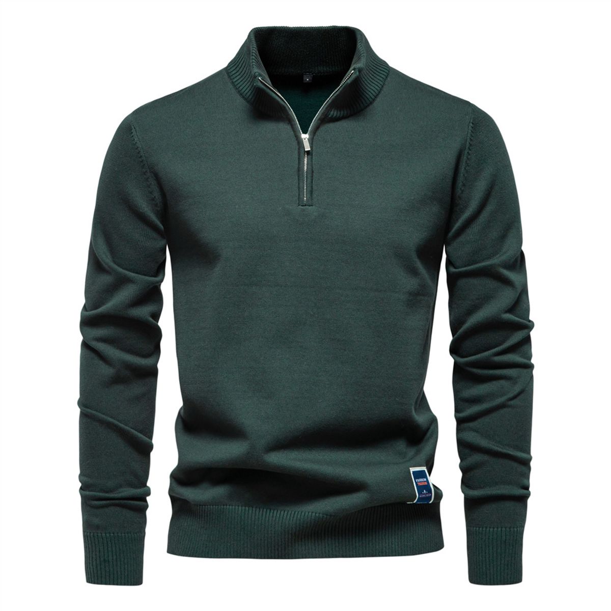 TIOZONEY - Camisa de punto con media cremallera para hombre