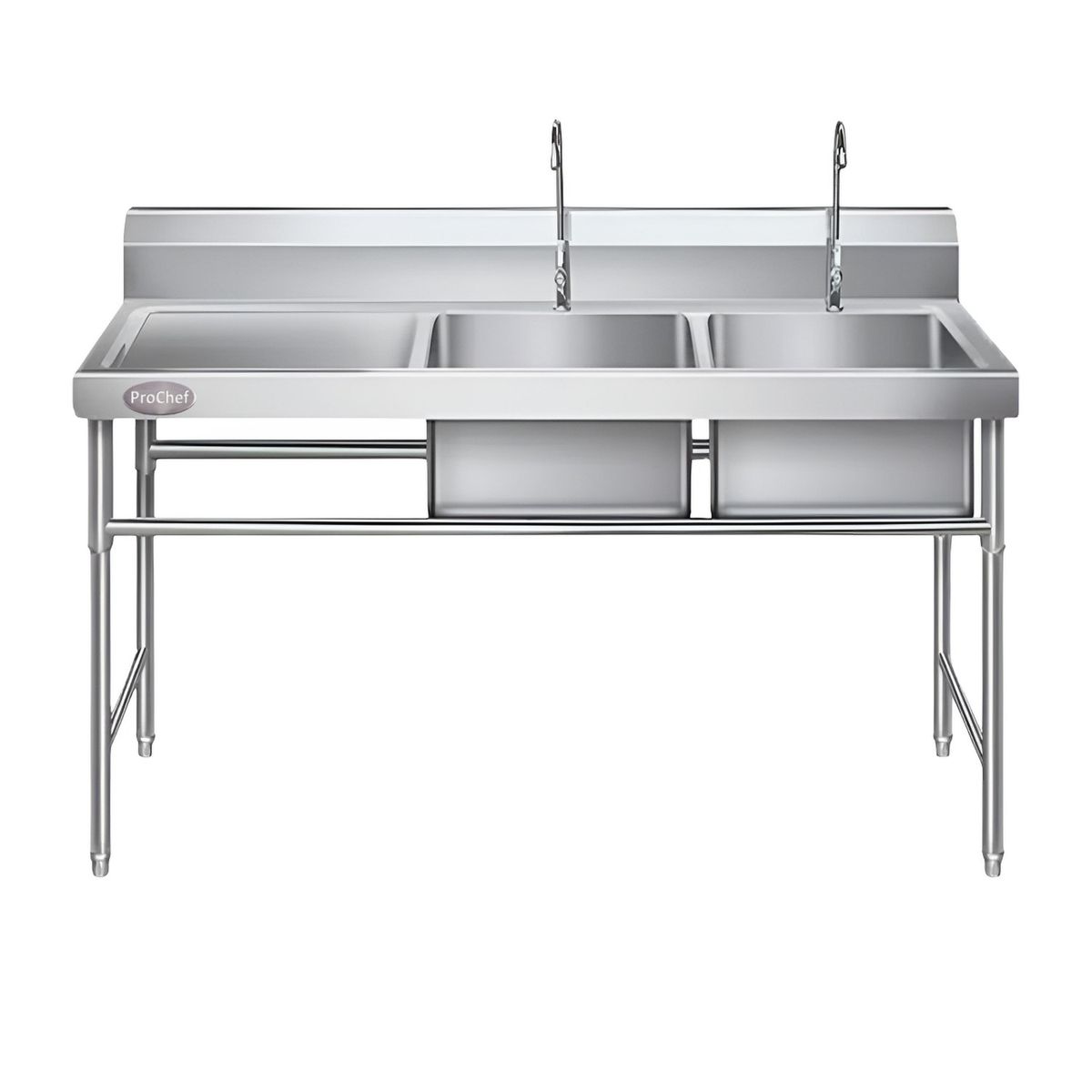 PROCHEF - Lavafondos Doble Acero Inox. 150x60x90 cm. Secador izquierdo