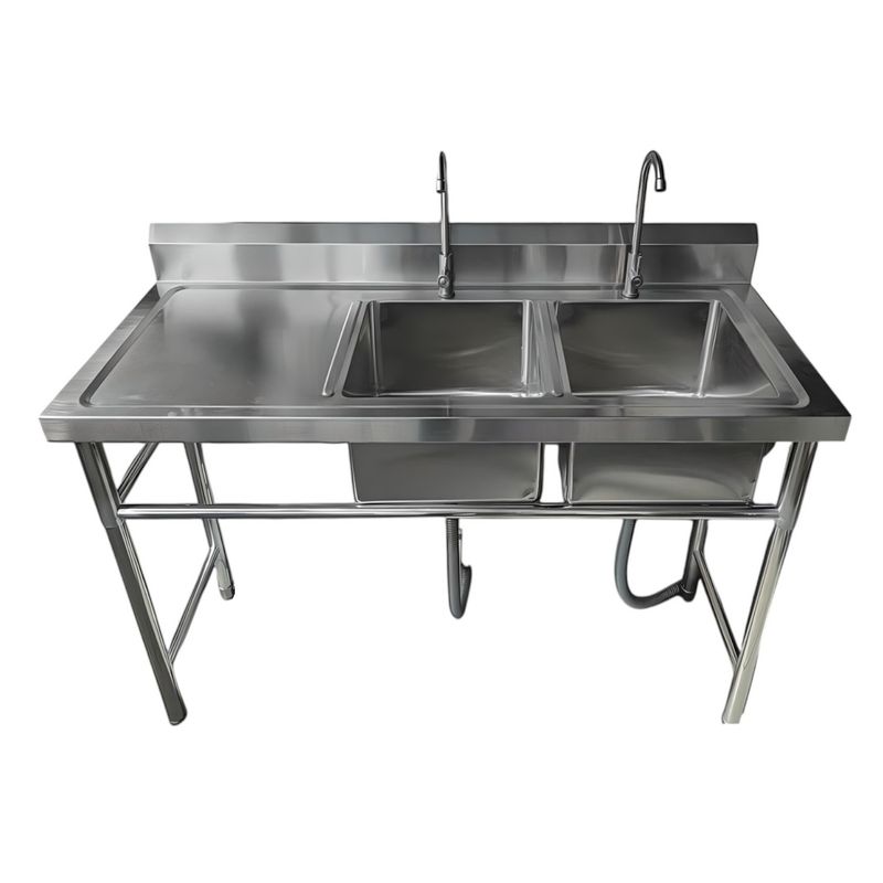 PROCHEF - Lavafondos Doble Acero Inox. 150x60x90 cm. Secador izquierdo