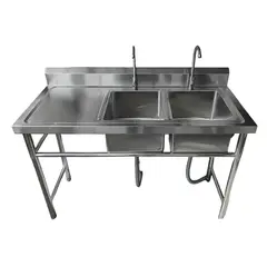 PROCHEF - Lavafondos Doble Acero Inox. 150x60x90 cm. Secador izquierdo