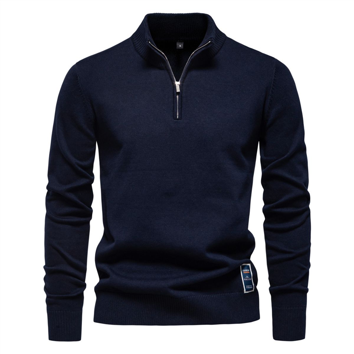 TIOZONEY - Camisa de punto con media cremallera para hombre