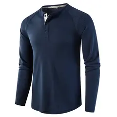 TIOZONEY - Polera Manga Larga Algodón Hombre