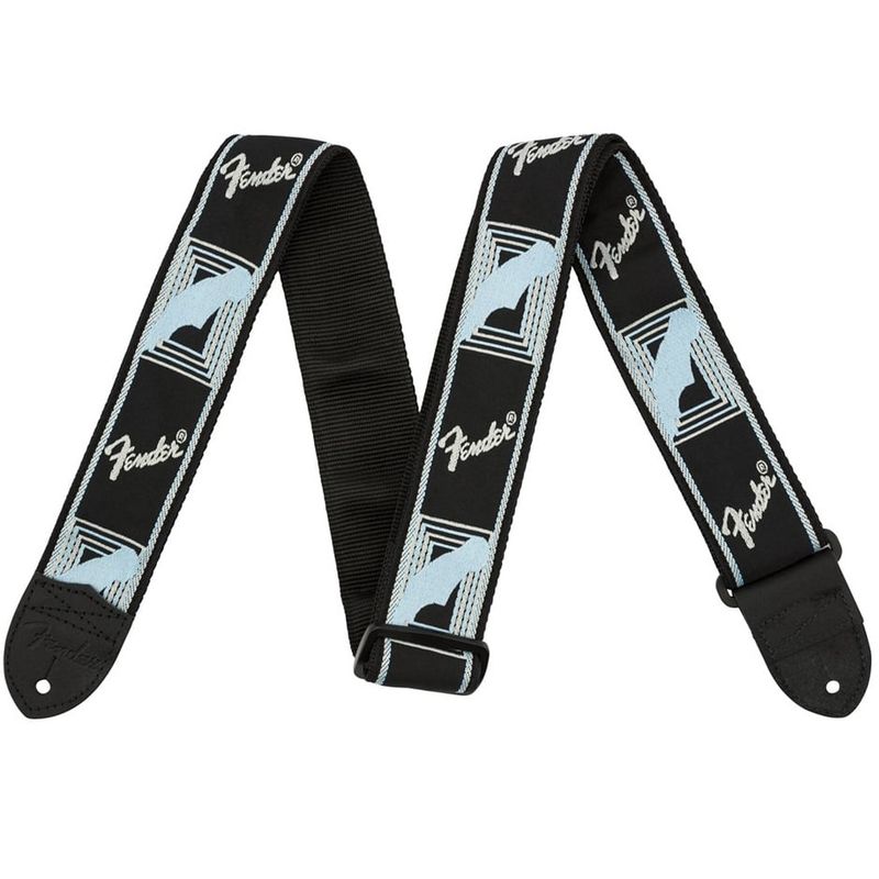 FENDER - Correa de Guitarra Fender Monogrammed Black-Gray-Lightblue