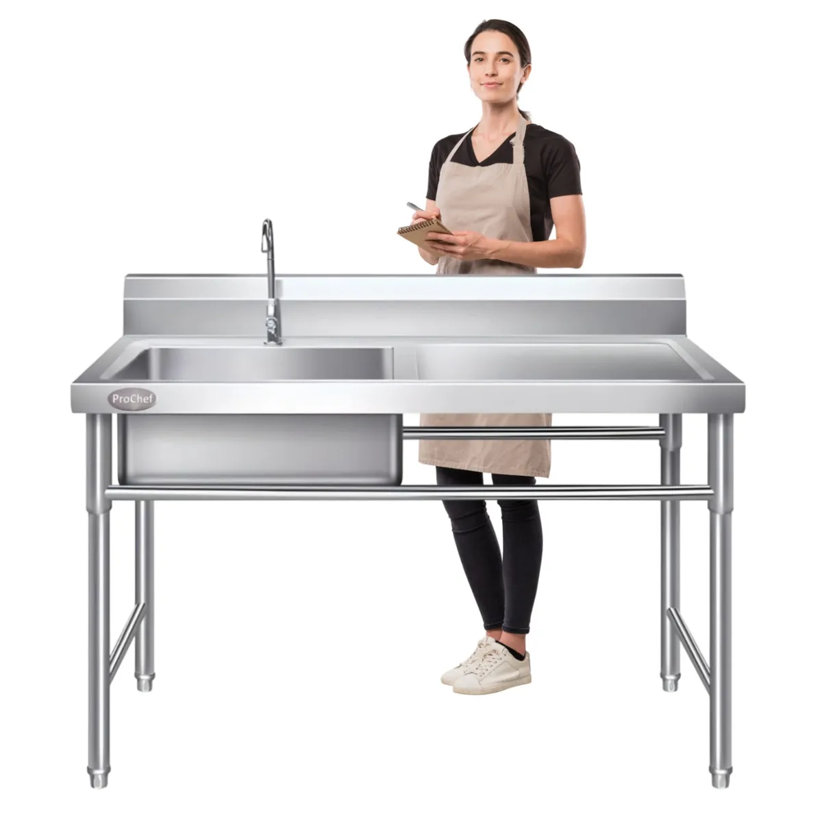PROCHEF - Lavafondos Acero Inox. 120x60x90 cm. Secador derecho