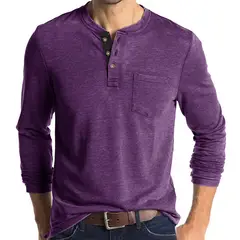 TIOZONEY - Polera Manga Larga Algodón Hombre