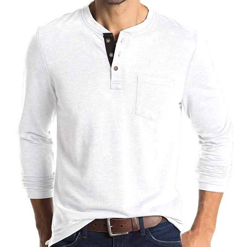 TIOZONEY - Polera Manga Larga Algodón Hombre