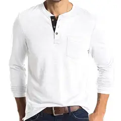 TIOZONEY - Polera Manga Larga Algodón Hombre