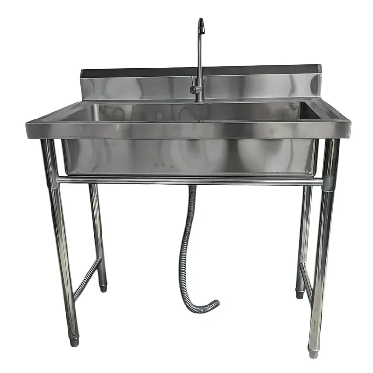 PROCHEF Lavafondos Acero Inoxidable 100x60x90 cm. Con Grifería
