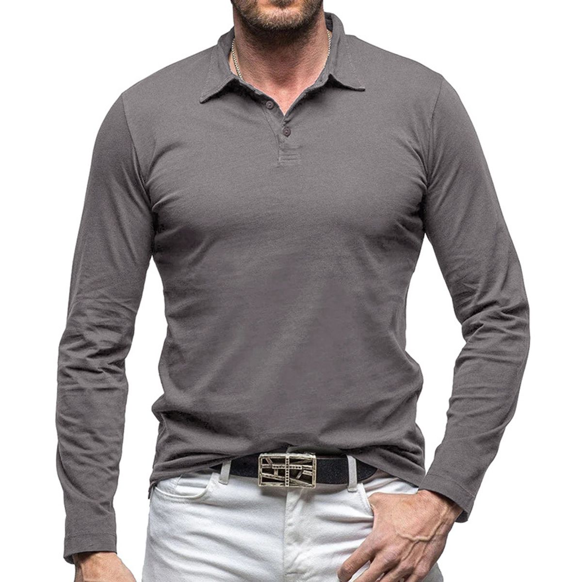 TIOZONEY - Algodón de manga larga para hombre