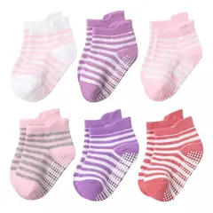 TIOZONEY - Calcetines Antiderrapantes Para Niños Calcetas Bebé 6 Pares_.