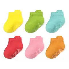 TIOZONEY - Calcetines Antiderrapantes Para Niños Calcetas Bebé 6 Pares