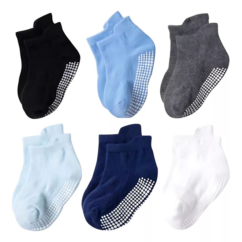 TIOZONEY - Calcetines Antiderrapantes Para Niños Calcetas Bebé 6 Pares