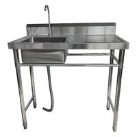 Lavafondos Acero Inox. 100x60x90 cm. Secador derecho