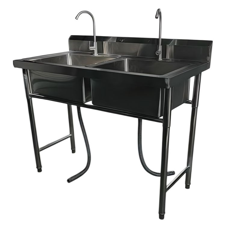 PROCHEF Lavafondos Doble Acero Inox. 120x60x90 cm. Con Grifería