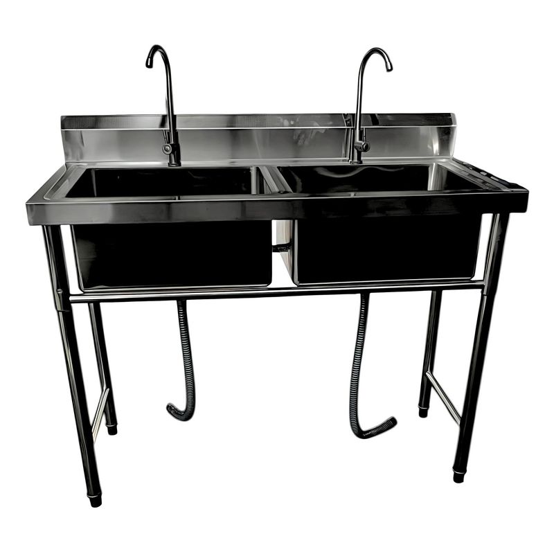 PROCHEF - Lavafondos Doble Acero Inox. 120x60x90 cm. Con Grifería
